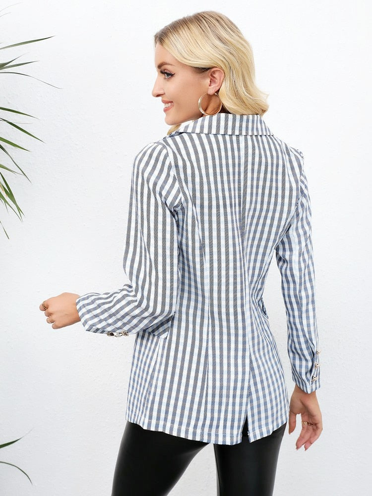 Wit/grijze geruite blazer