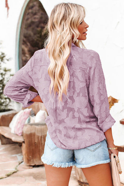 Paarse blouse met patroon