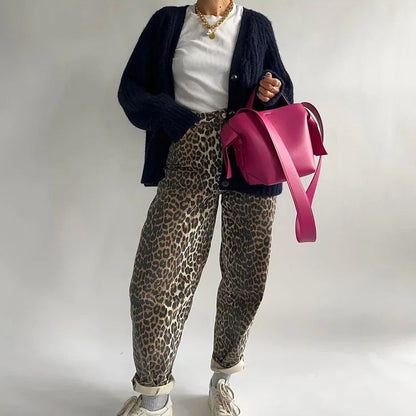 Isabell - Vintage-Jeans met Luipaardprint