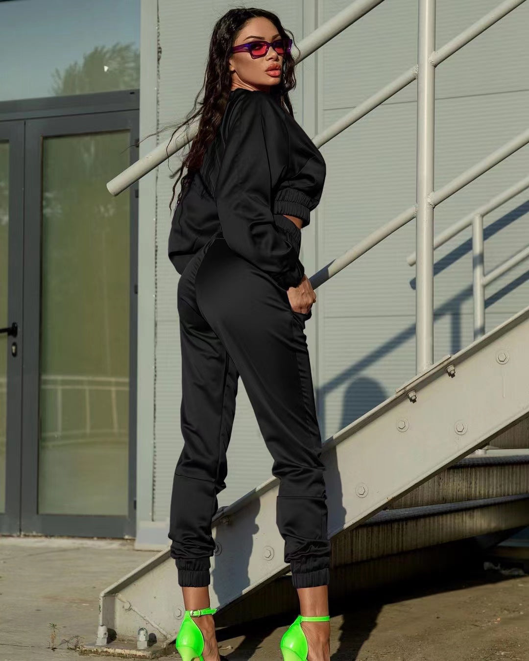 Satijnen tracksuit