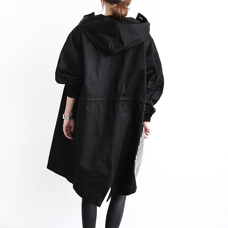 Zwarte parka met capuchon