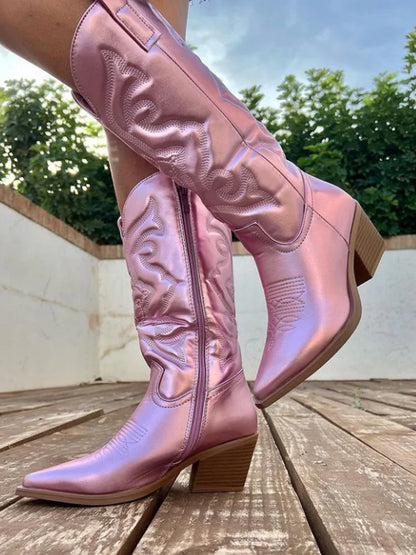 Allison - elegante metallic cowboy laarzen