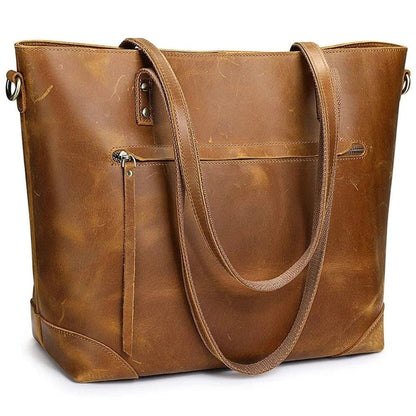 Vintage leather tote bag | stijlvol en duurzaam - geschikt voor dagelijks gebruik