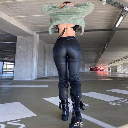 Cropped groene teddyjas