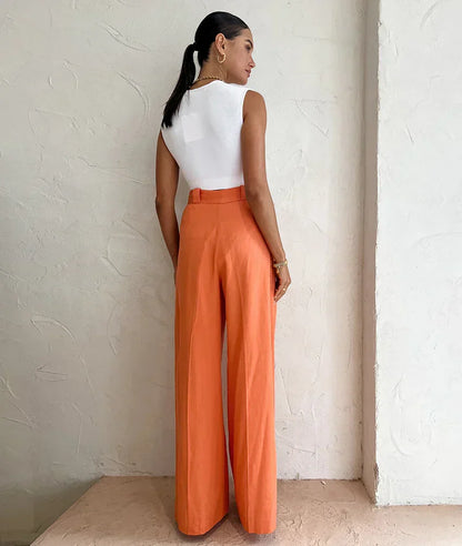 Grace | wijde hoge taille broek