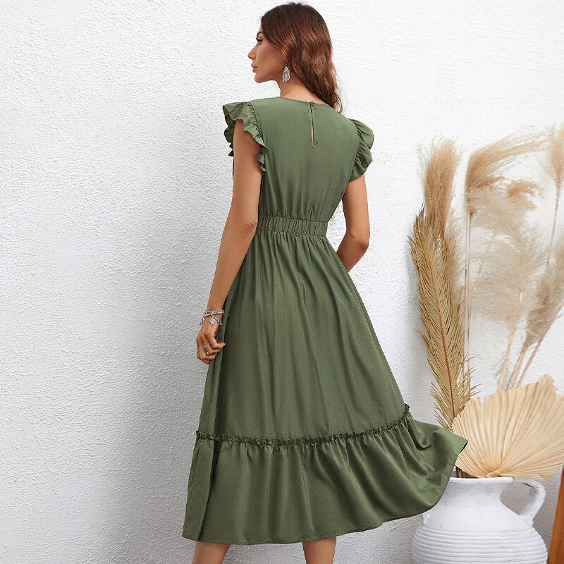 Groene maxi jurk