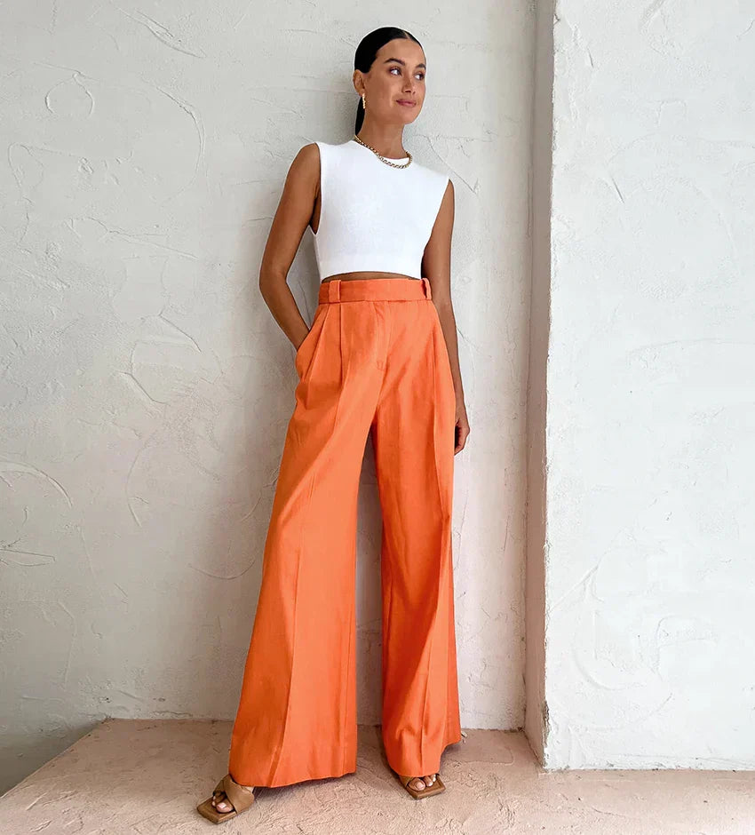 Grace | wijde hoge taille broek