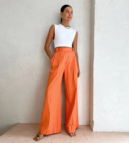 Grace | wijde hoge taille broek