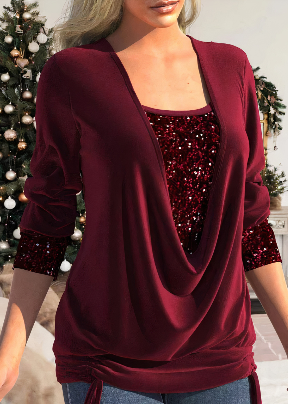 Sarina - Stijlvolle glitterblouse