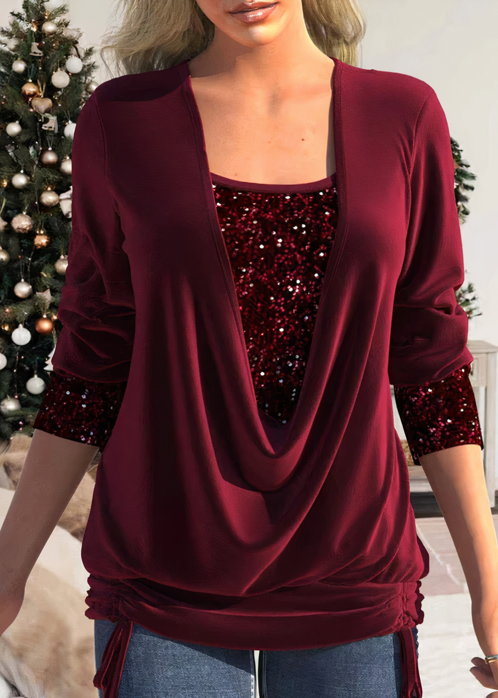 Sarina - Stijlvolle glitterblouse