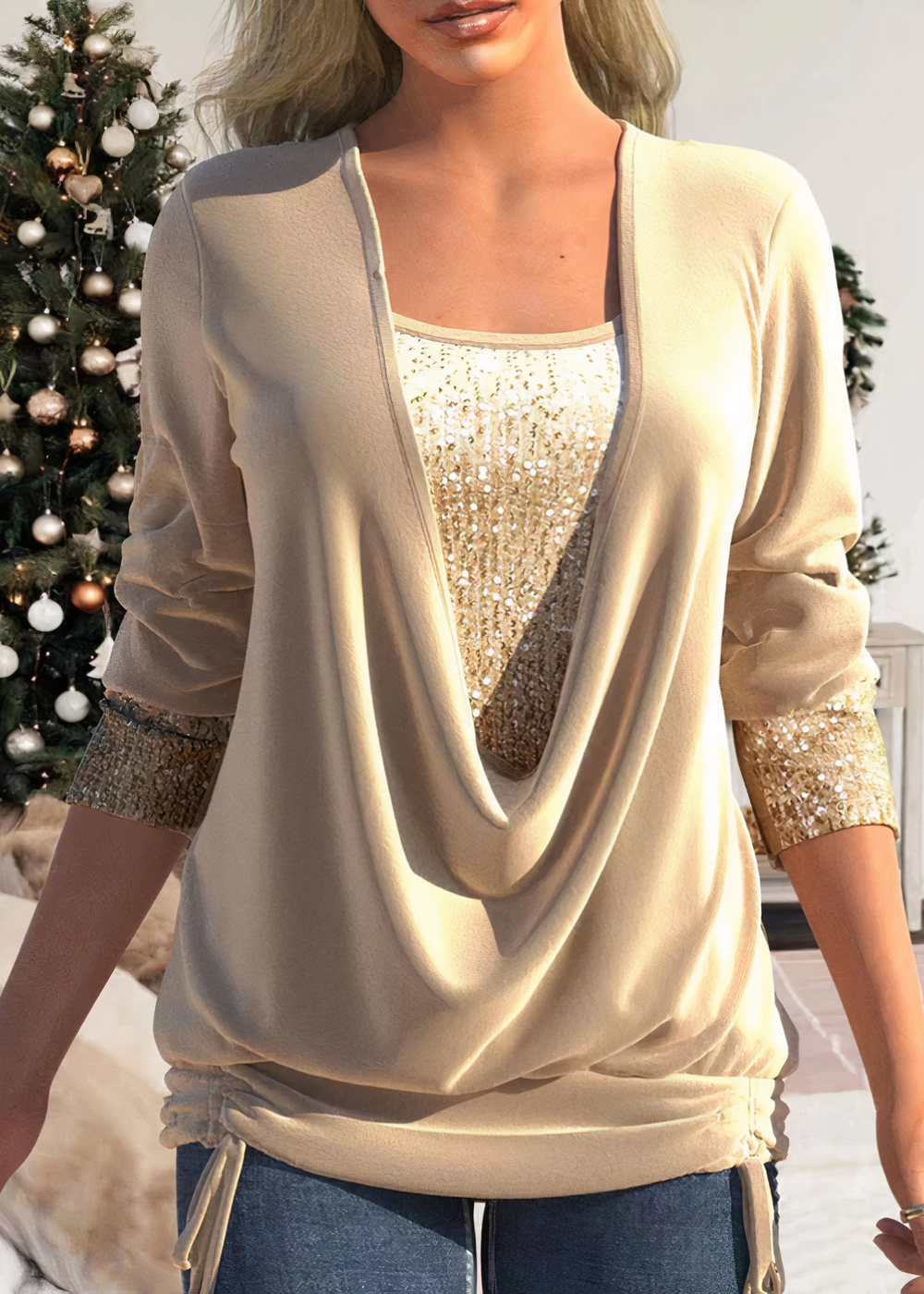 Sarina - Stijlvolle glitterblouse