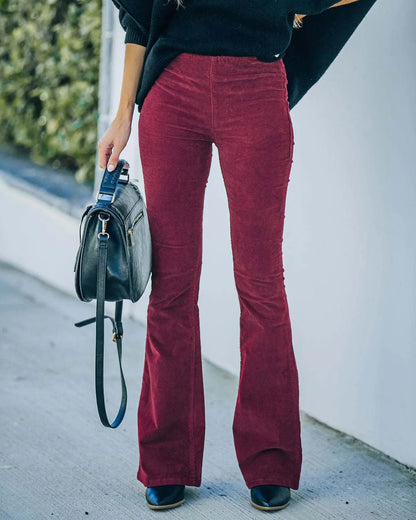 Hoge taille flare broeken voor dames