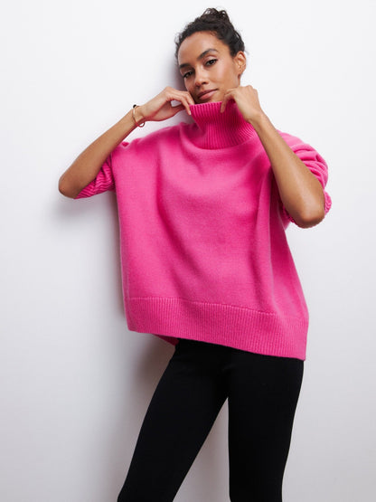Roze oversized trui met col
