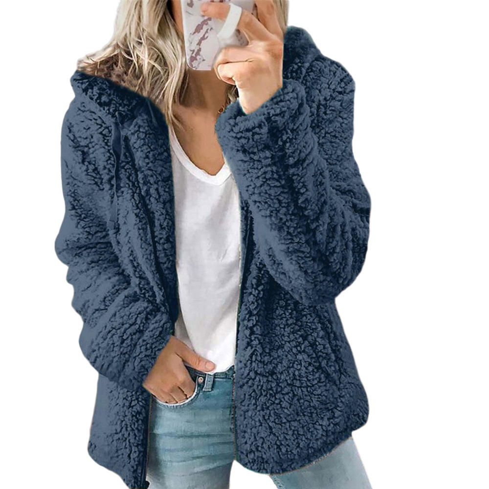 Wilda - Elegante beren teddybontjas: zachte fleecejas met zakken en ritssluiting