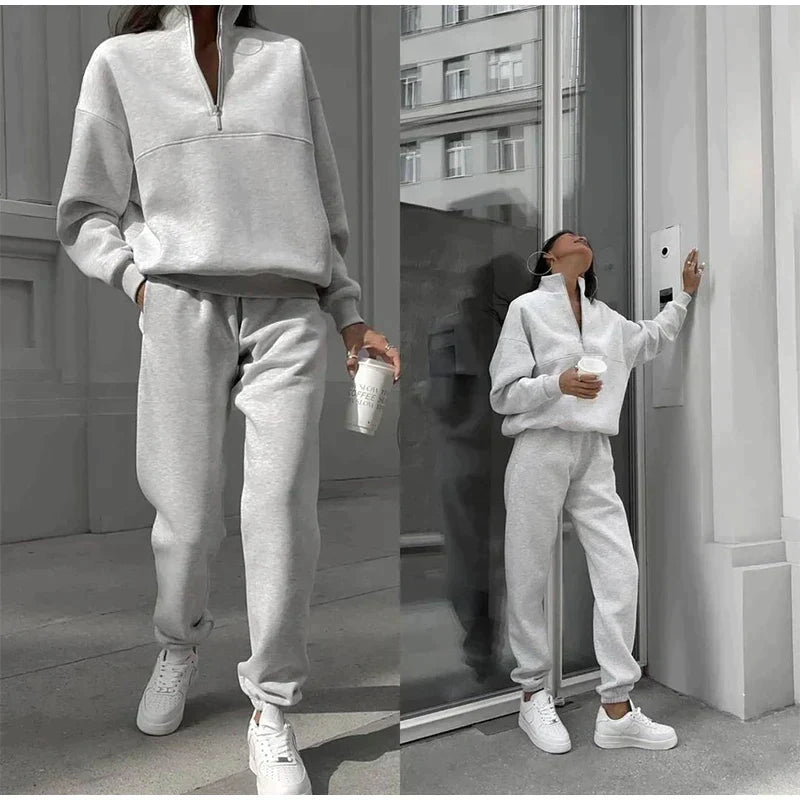 Rei - 2-Delige Casual Solid Sweater Set voor Vrouwen
