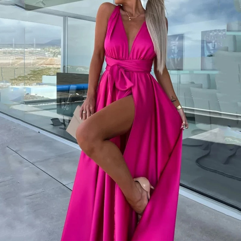 Roze maxi jurk