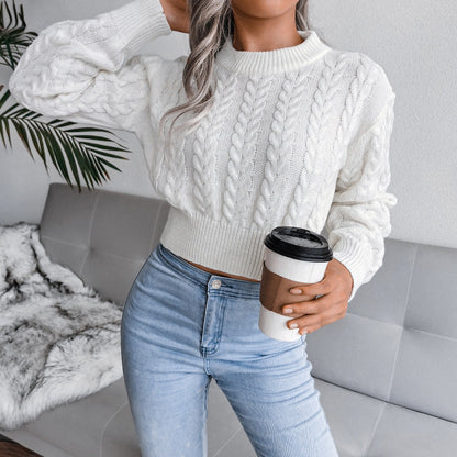 Witte cropped trui met patroon