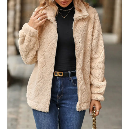 Celine Fleece Vest | Sportief warm Pluche vest met kraag en rits voor dames