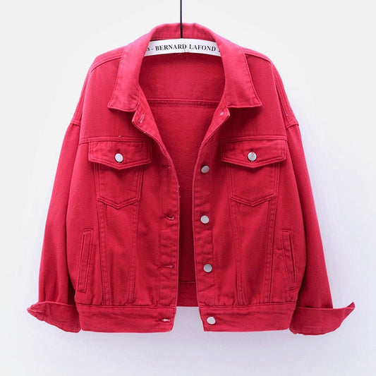Rood denim jasje
