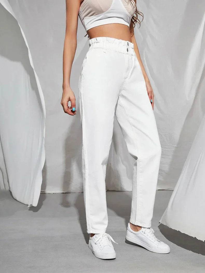 ModeParisienne® Verena - Trendy Rekbare Hoge Taille Jeans voor een Flatterende Silhouette