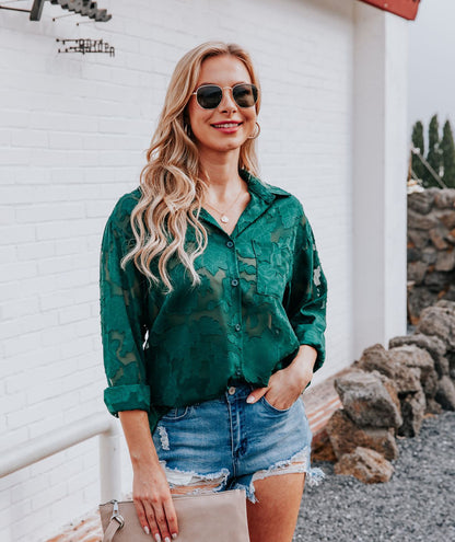 Groene blouse met patroon