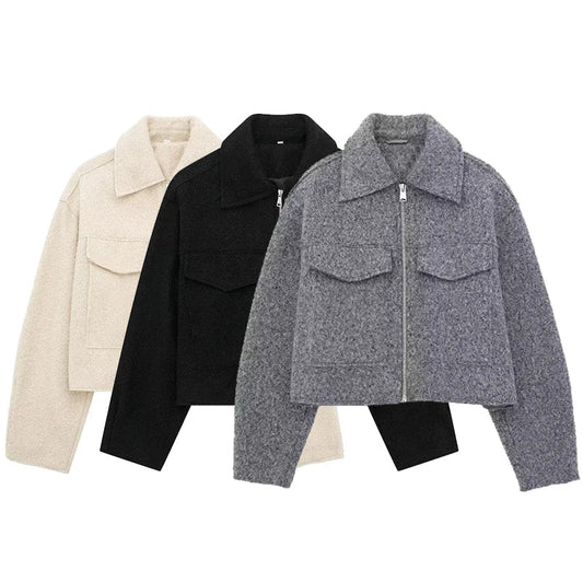 ModeParisienne® Romalie | Vintage Warm Zipper Jacket
