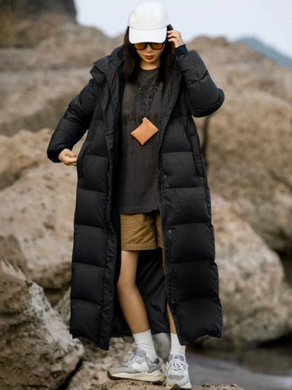 Carman - Lang winter dons parka jack voor dames met capuchon