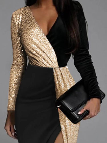 Jurk met gouden glitters