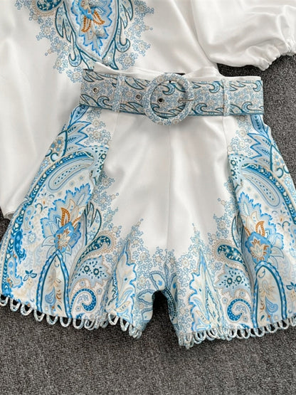Two piece set met print