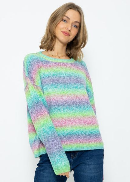 Dara - Oversized Trui met Multikleurige Strepen
