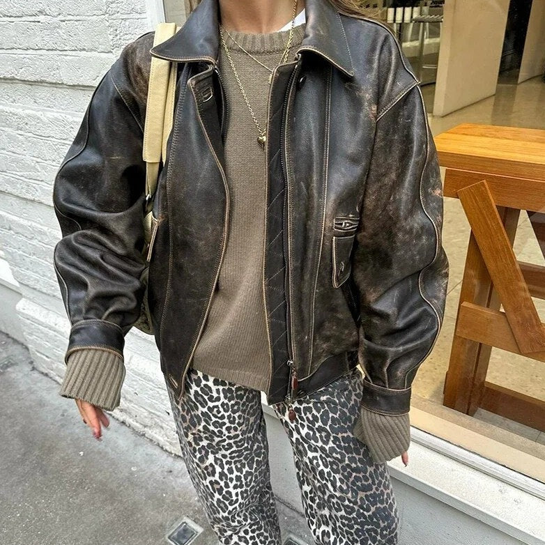 Isabell - Vintage-Jeans met Luipaardprint