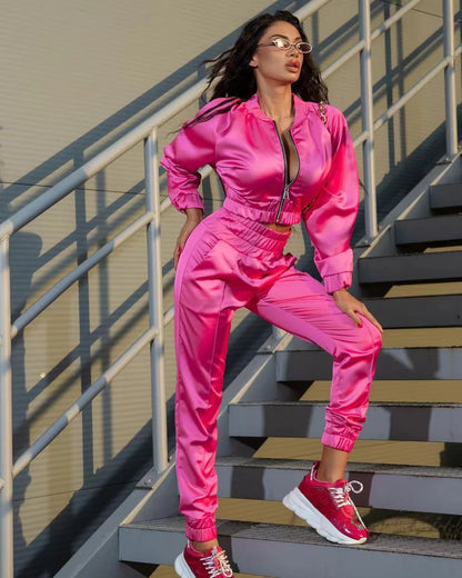 Satijnen tracksuit