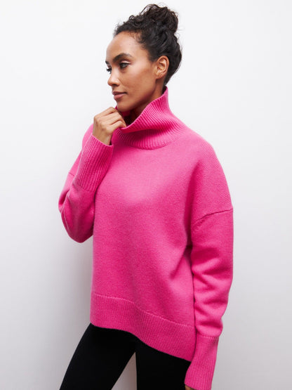 Roze oversized trui met col