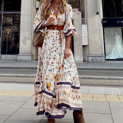 Maxi jurk met boho print