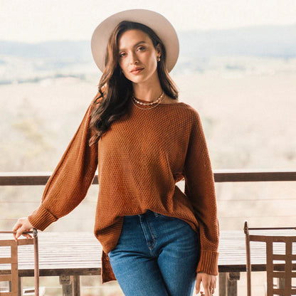 Thany | Casual trui met gespleten zoom