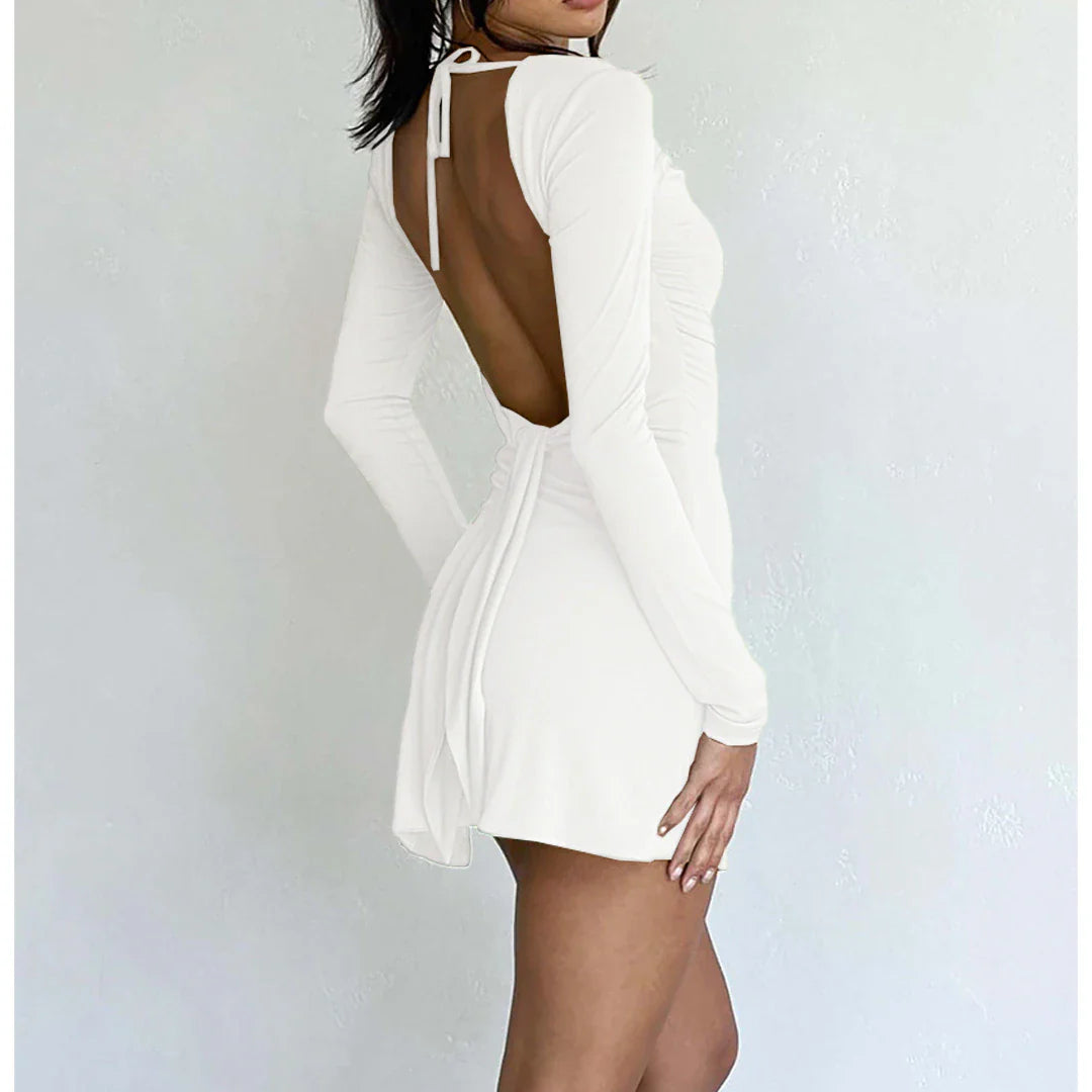 Witte mini-jurk met split