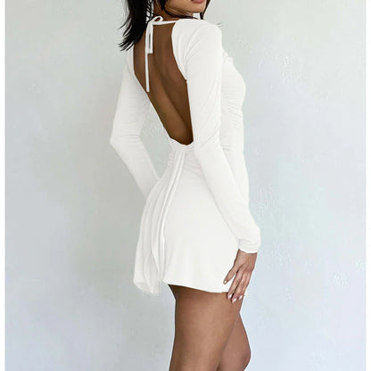 Witte mini-jurk met split