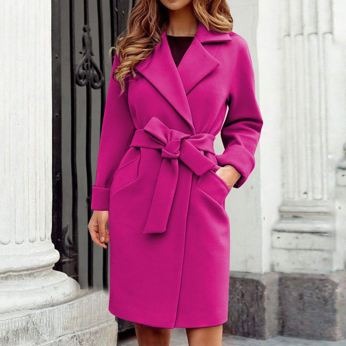 Anie - Langer dames trenchcoat wintermantel