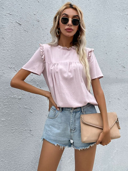 Roze top met ruches
