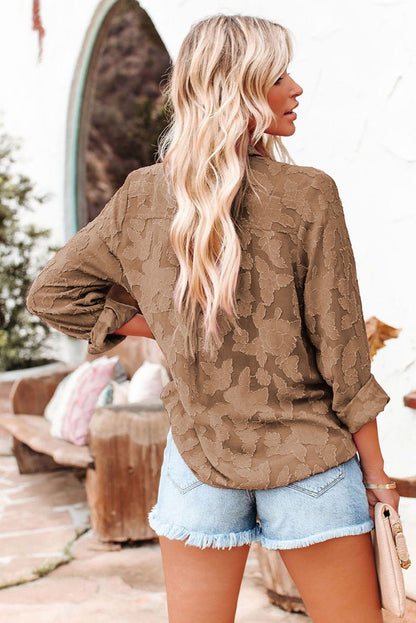 Bruine blouse met patroon