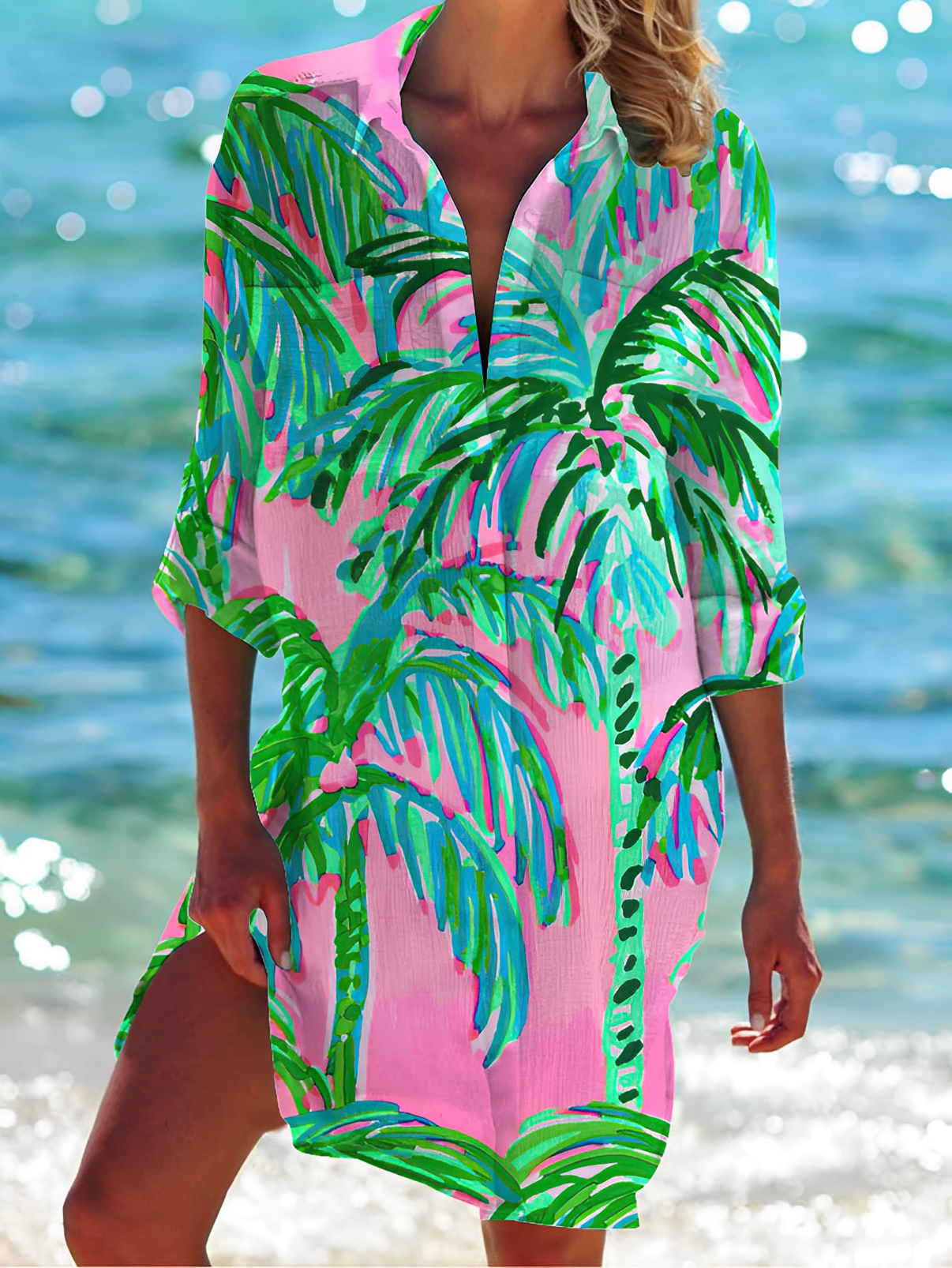 Mollie - Button-down lange bluse dames