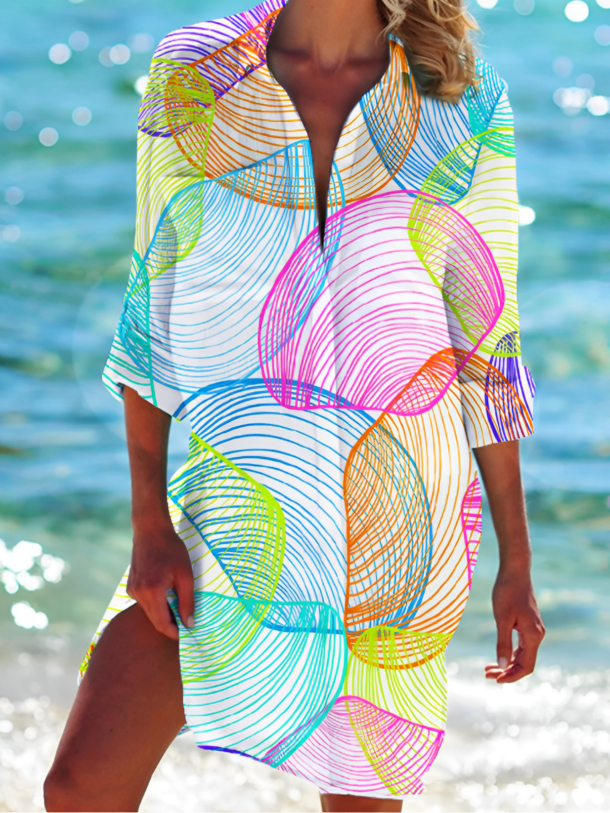 Mollie - Button-down lange bluse dames