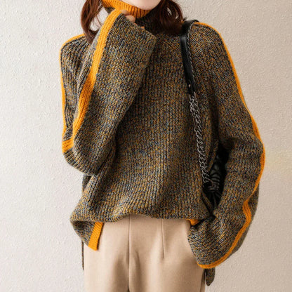 Celine Coltrui | Elegante oversized trui met oranje streep voor dames