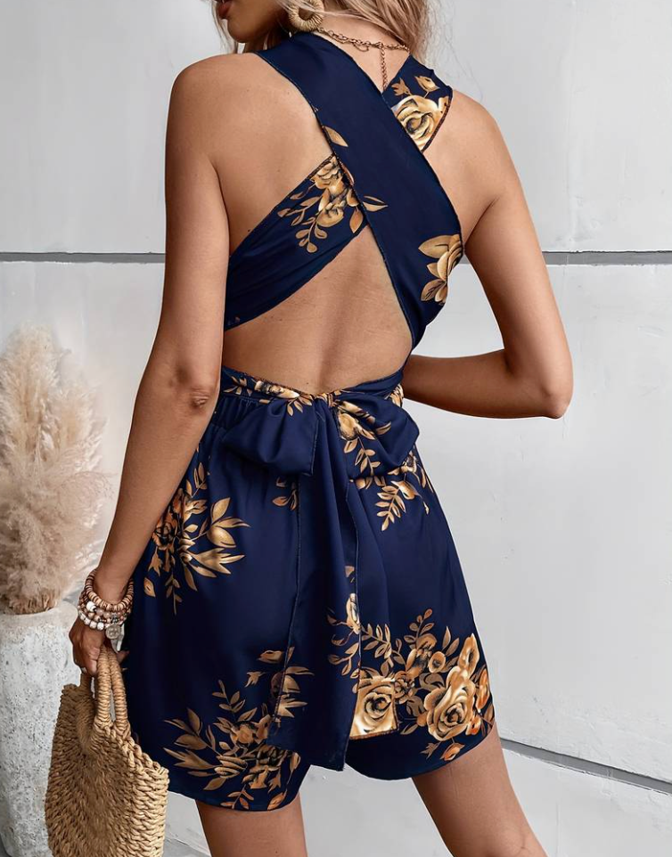 Sina - Chic kanten rompertje met bloemenprint