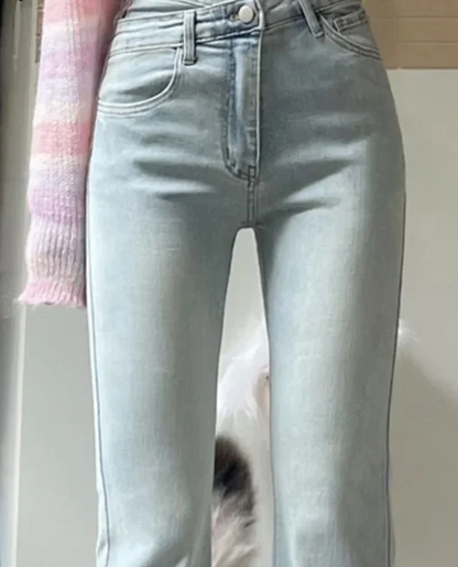 Strakke flare broek met hoge taille - Miranda