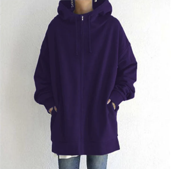 Callista | stijlvolle pullover met capuchon en ritssluiting