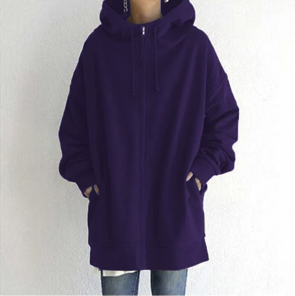 Callista | stijlvolle pullover met capuchon en ritssluiting