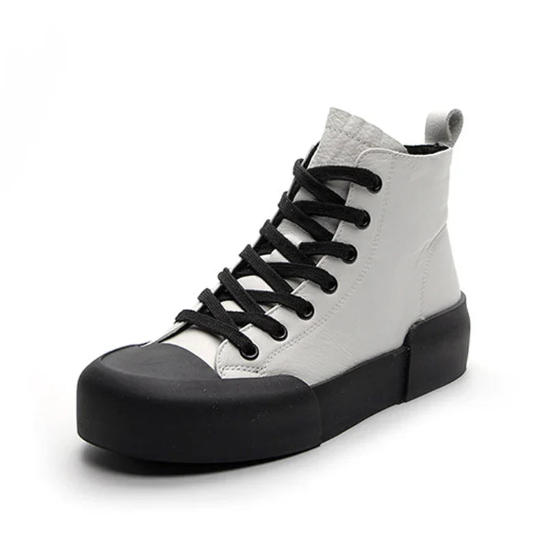 ModeParisienne® Esther - Hoge Sneakers Echt Leer