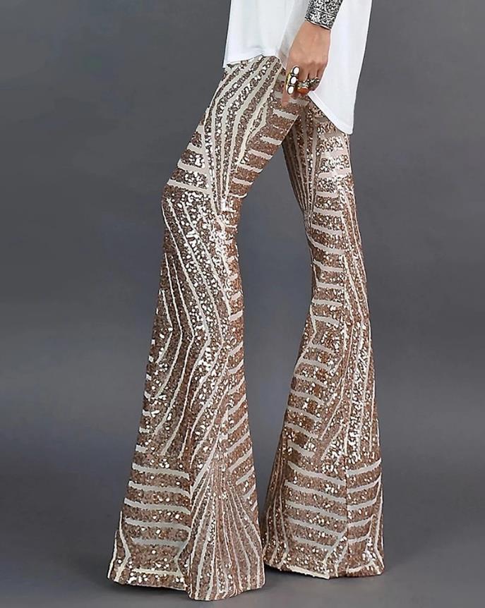 Darleen - Dames Flared Broek met Glitter