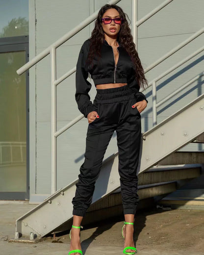 Satijnen tracksuit